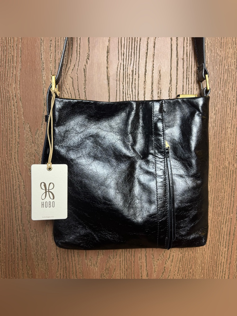 HOBO Black Drifter Leather Hobo Shoulder Bag
